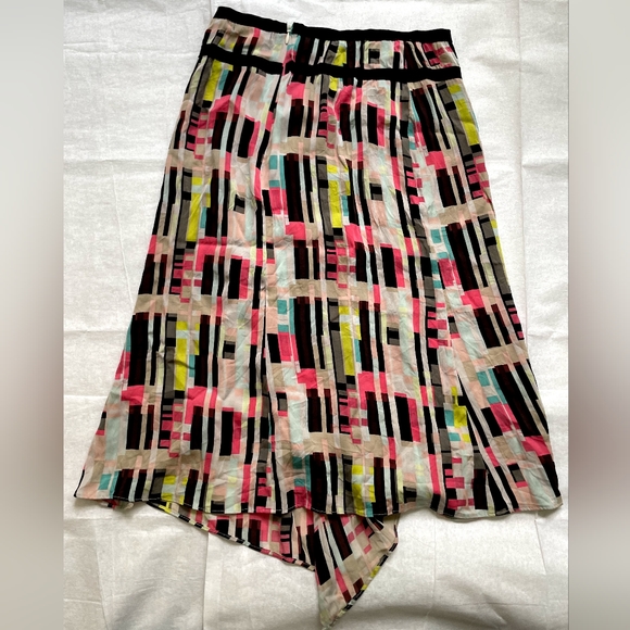 Philippe Adec Paris Size 2 Geometric Print Silk Skirt - Picture 2 of 6